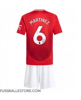 Günstige Manchester United Lisandro Martinez #6 Heimtrikotsatz Kinder 2024-25 Kurzarm (+ Kurze Hosen)